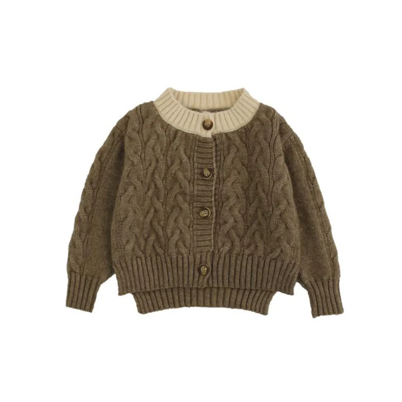 Осенний кардиган для маленьких мальчиков и девочек; хлопковый свитер; Топ; одежда для маленьких детей; вязаный кардиган для мальчиков и девочек; свитер; детская весенняя одежда
