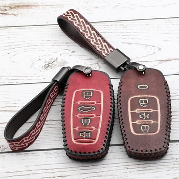

Leather Car Key Case Protection For Haval H1 H2 H5 H6 Coupe H7 H8 H9 C50 Protector Accessories Keychain Holder Keyring