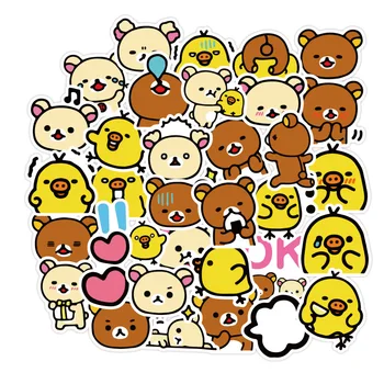 

40pcs Pack Cartoon Rilakkuma Stickers Waterproof PVC Skateboard Luggage Scrapbooking Guitar Funny Car Vsco Girl Sticker Kids Toy