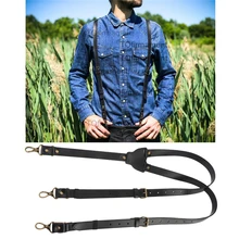 2,2 см ширина, очень большие подтяжки из натуральной кожи, деловые мужские подтяжки, роскошные Y сзади, Воловья кожа, крючок