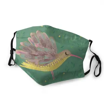 

LAURA FERGUSON Half Face Mask with Filter Unisex Tactical Winter Face Cover for Outdoor Sport Bird Illustation