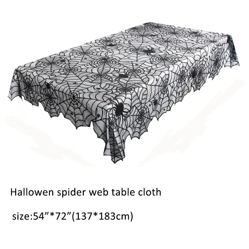 table cloth 1 шт. DIY Украшение На Хэллоуин для дома блестящий черный жуткий череп люстра дом с привидениями подвесной Декор вечерние реквизиты - Цвет: table cloth