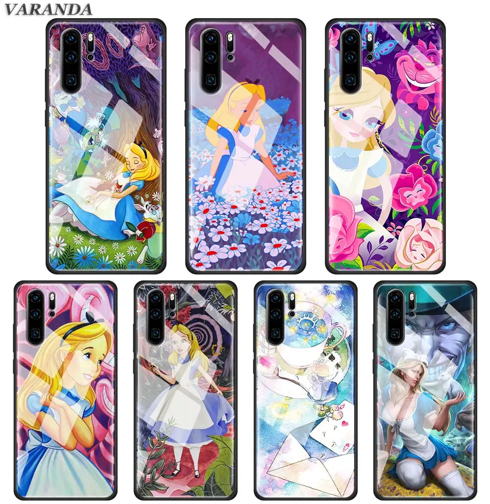 Чехол из закаленного стекла Alice in Wonderland Cheshire Cat для huawei P30 P20 P10 Lite mate 10 20 Lite Honor 8X20 Pro glass Phone Cov