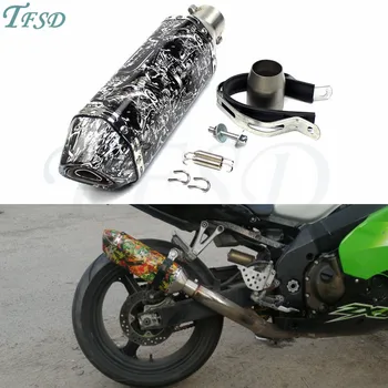 

NEW fashion Muffler 36-51mm Universal Motorcycle for Akrapovic Exhaust pipe Modified Muffler For trk502 suzuki gsr 600 crf 230