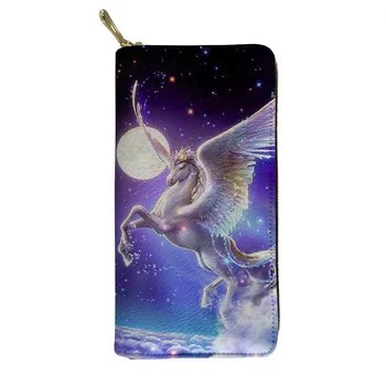 

HYCOOL New Unicorn Wallet Horse White Unicorn Purse Women Men Unisex Money Coin Bags Shopping Walking Card Holder Long Wallets