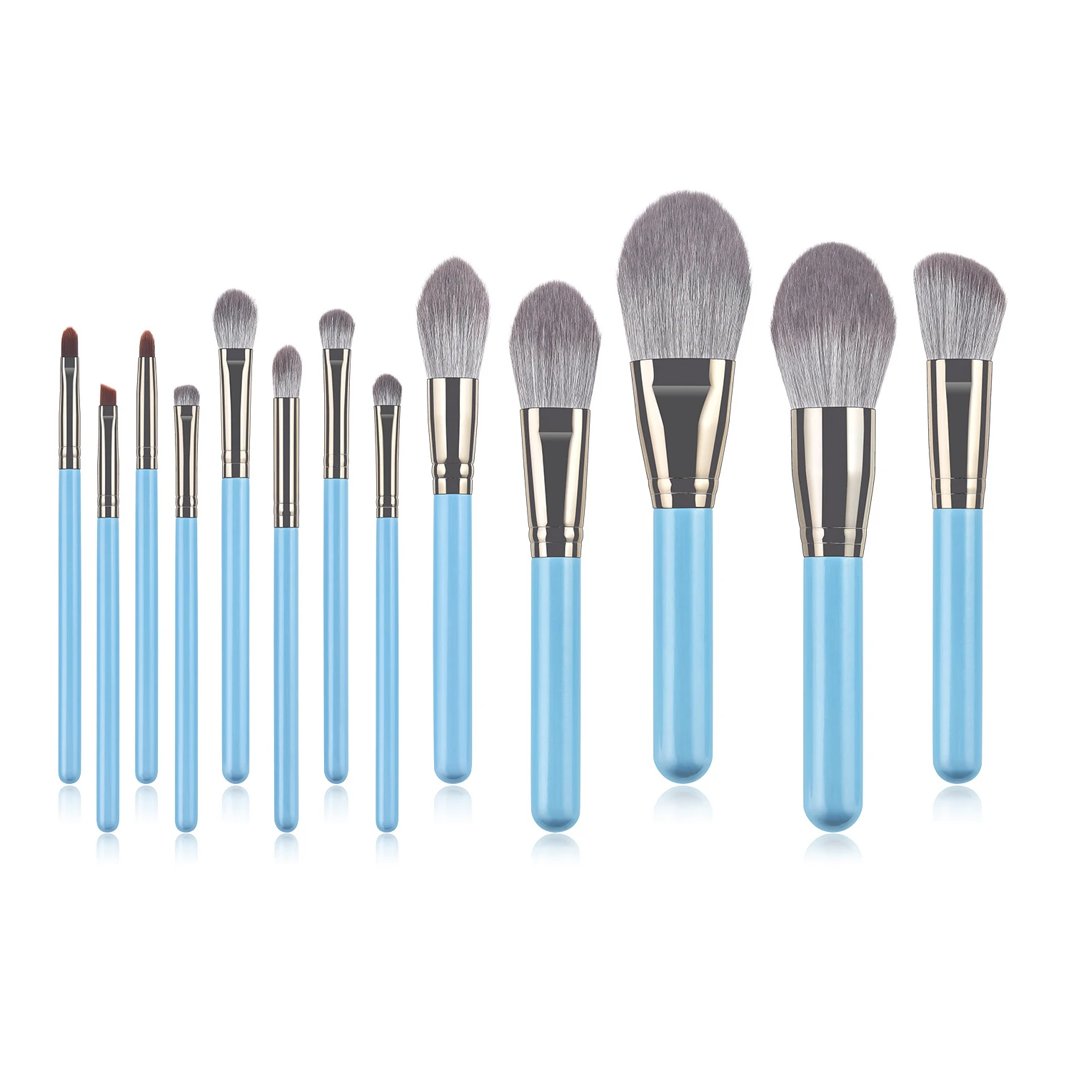 13Pcs Professional Makeup Brush Set Advanced Blue Loose Concealer Eye Shadow Eyebrow Refreshing Makeup Brush Beauty Makeup Tools