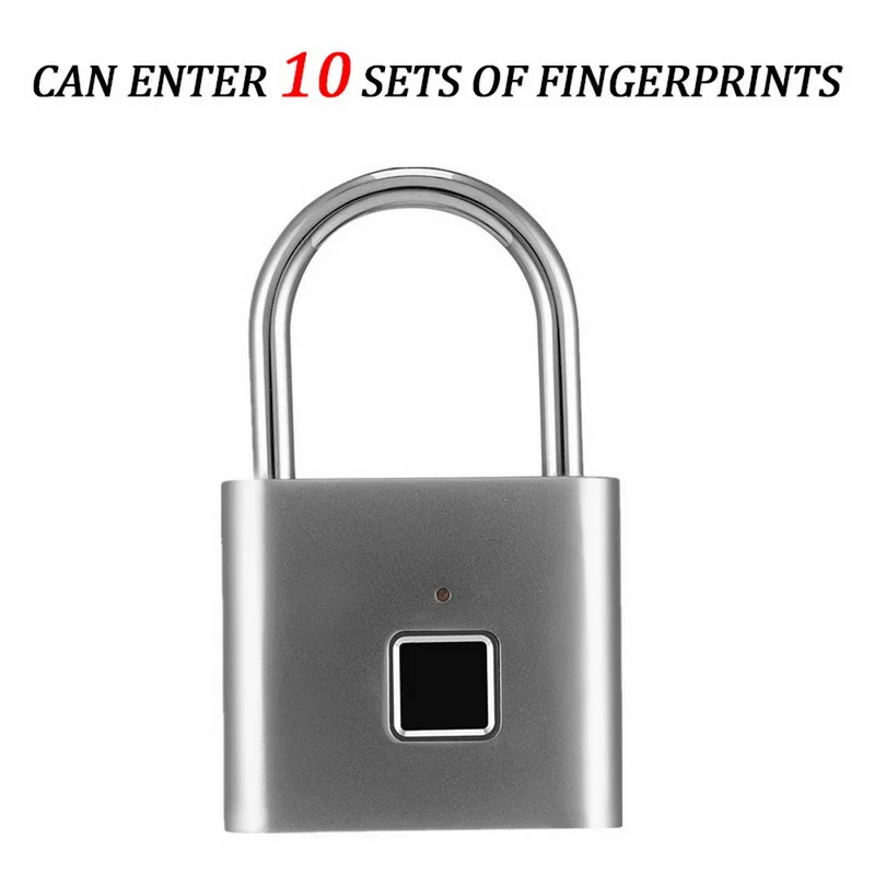 10 group-silver Умный Замок с USB перезаряжаемым замком безопасности без ключа IP65 Водонепроницаемый замок безопасности без ключа для путешествий багаж рюкзак для дома и офиса - Цвет: 10 group-silver