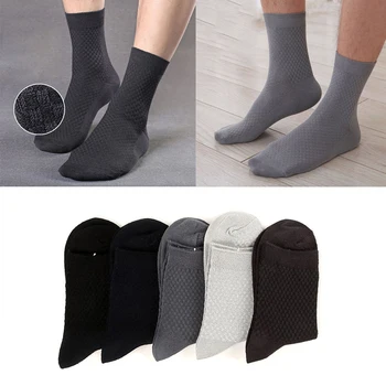 

1/2/3/5Pair Business Casual Men Socks Autumn Winter Breathable Mesh Socks Fashion Solid Color Comfortable Short Cotton Socks