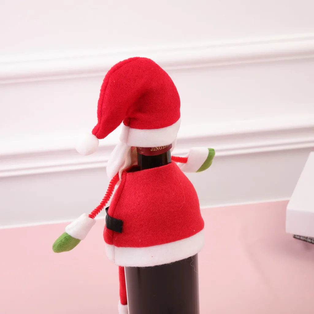 Рождественский подарок, праздничная Рождественская Крышка для бутылки вина, Санта-мешок, Подарочный подарок, украшения для сумок для дома D301010