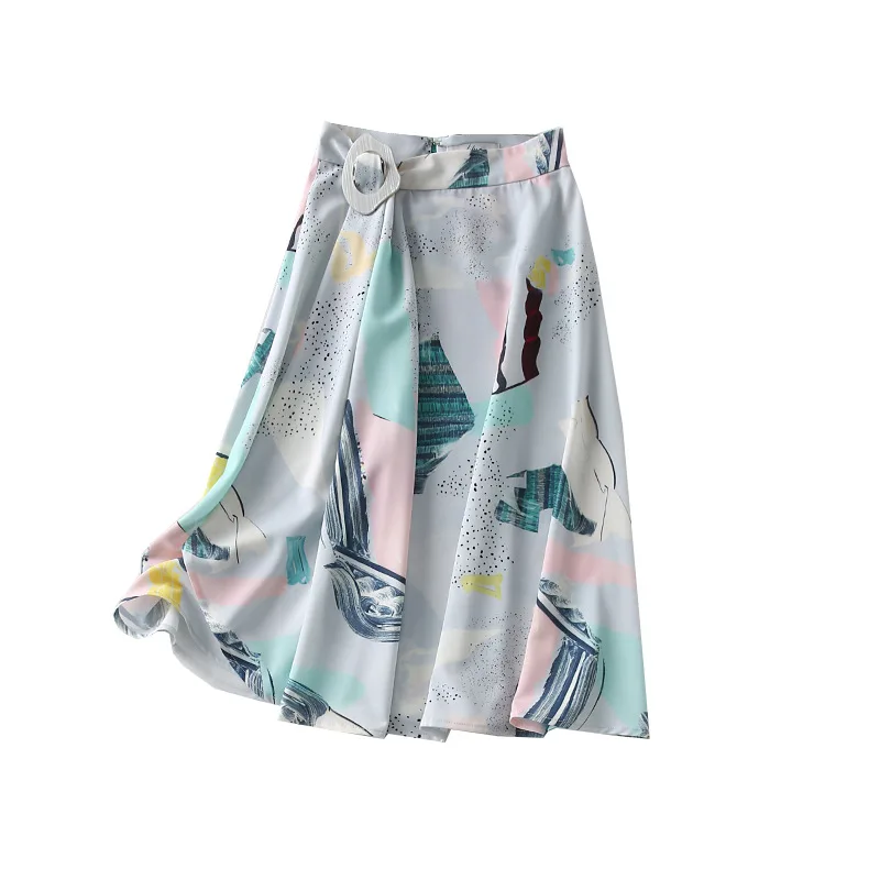 

A Generation by Age Versatile High-waisted Irregular Printed Mid-length Skirt Entity