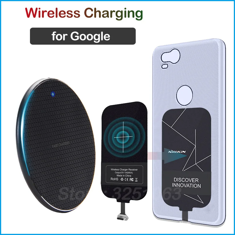 

Qi Wireless Charging for Google Pixel 2 3a XL 2XL Wireless Charger+Charging Receiver Micro USB Type-C Adapter