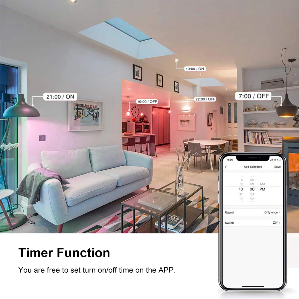 Tuya E14 Smart WiFi Light Bulb 5W RGB+W+C Dimmable LED Lamp 110 240V AC Timer Voice Control Magic Bulb for Home Outdoor Decor