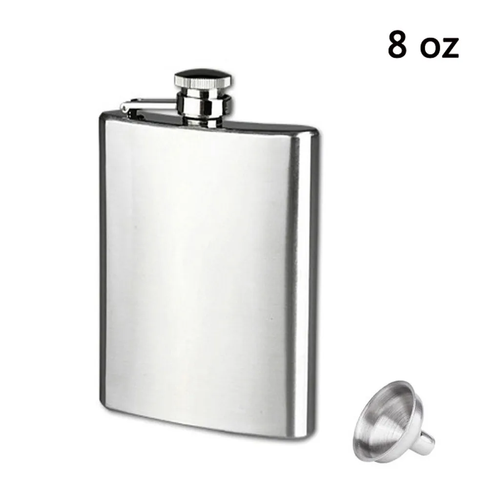 8 унций нержавеющей стали карманные фляжка для спиртного виски, ликер винт Кепки& Воронка Из 2 предметов карманных фляжек из нержавеющей стали+ 2 шт. Воронка новая F104