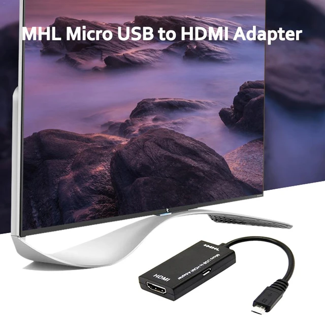 Convertisseur , Adaptateur MHL Micro USB vers HDMI , Cable de connection  téléphone portable vers télévision - KomposantsElectroniK