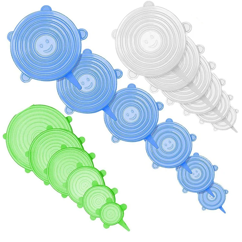 18 шт Силиконовые эластичные крышки, многоразовые прочные и расширяемые крышки, экологически чистый стрейч для контейнера, крышка чаши пищевая крышка Уплотнение L