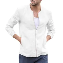 Men's Autumn Winter Cotton Blend Zipper Long Sleeve Coat Top Blouse Outwear Jacket chaqueta hombre jaqueta ветровка мужская