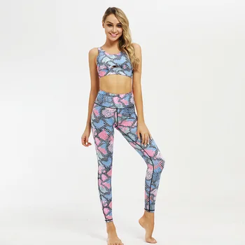 

Missord Women Set Sports Wear Fitness Two Pieces Set Print Sport Bra Leggings Gym 2 Pcs Sets Tracksuits Gym Clothes