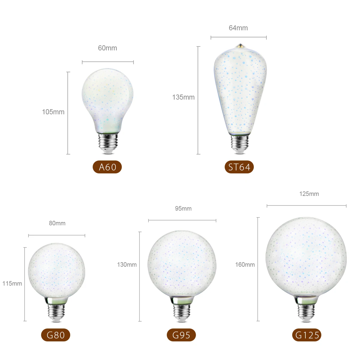 ヴィンテージ白熱電球 3d花火効果ランプ レトロ電球e27 110v 2v 装飾ライトa60 St64 G80 G95 G125 Incandescent Bulbs Aliexpress
