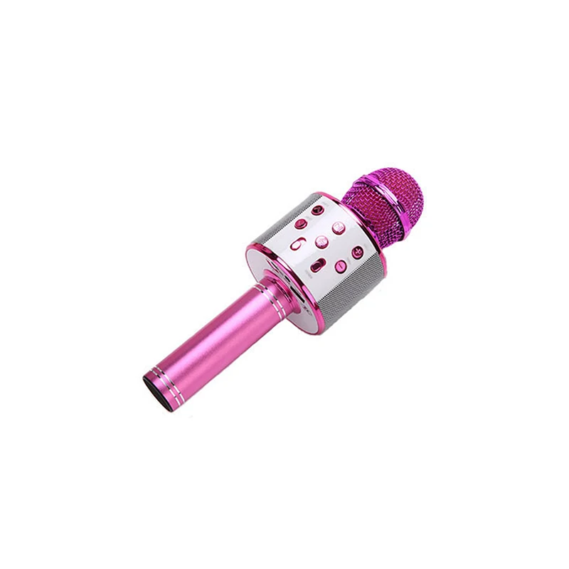 1set Wireless KTV Microphone Bluetooth Handheld Speaker Player Singing Mic LED Lights Sound Reverberation 