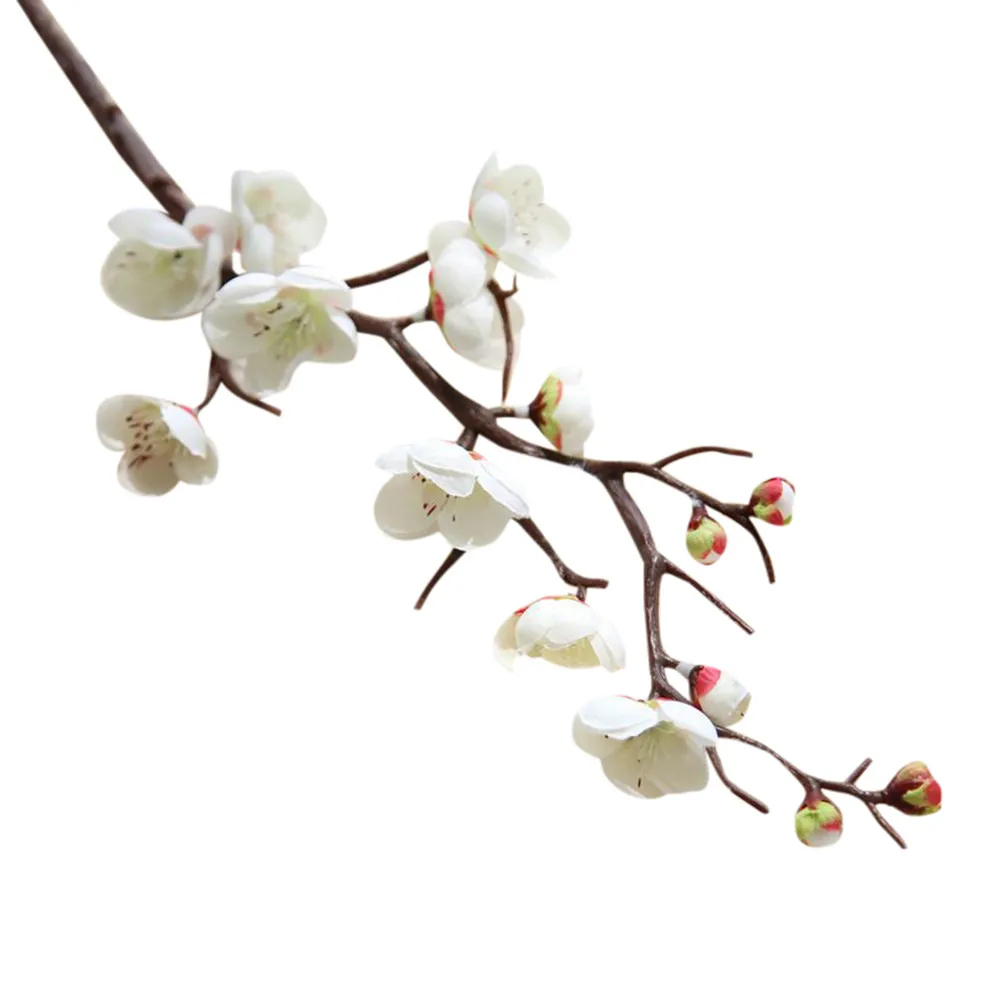 Искусственные шелковые цветы Япония Слива вишня Искусственные цветы Флорес Сакура ветви дерева Свадебные украшения дома комнаты