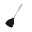 wholesale 304 stainless steel hollow handle silicone non-stick spatula spoon scoop hedge leak shovel kitchenware set of four - Color: Black C
