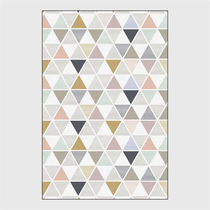 Carpets for Living Room Geometric Stitching Pattern Non-slip Carpet Christmas Rug Bedroom Rug Polyester Floor Mat
