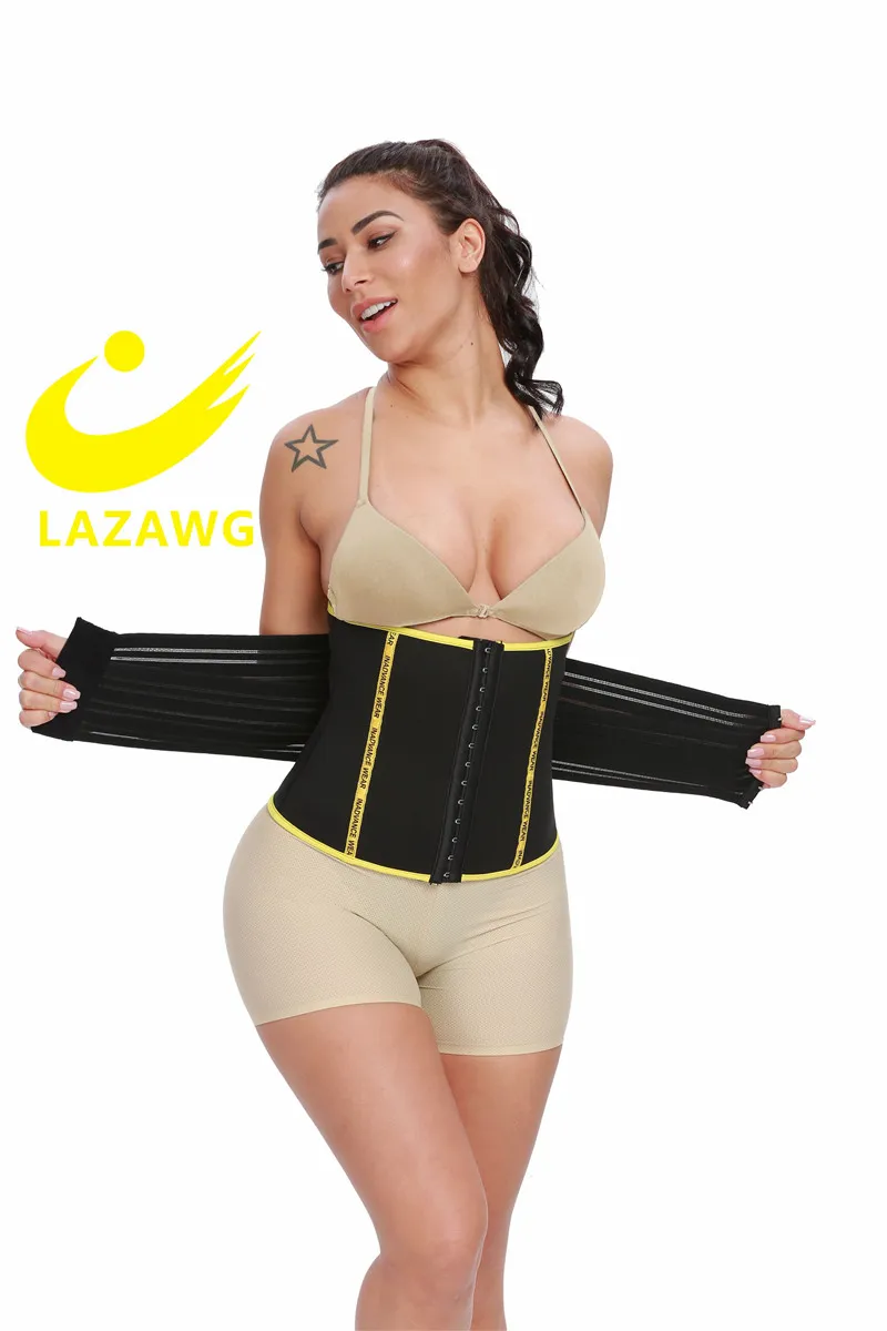 LAZAWG Пояс Cincher Body Shaper утягивающая Одежда дышащая высокая эластичная лента бесшовная Талия корсет Двойная застежка сталь