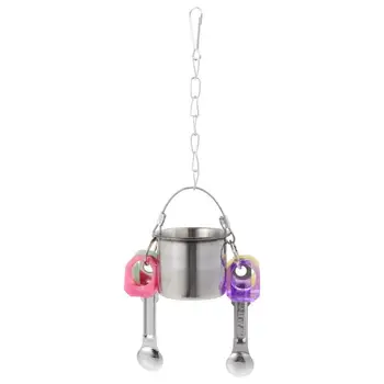 

1Pc Bird Feeder Durable Swing Safe Multi-purpose Parrot Feeding Dish Water Cup Food Cup
