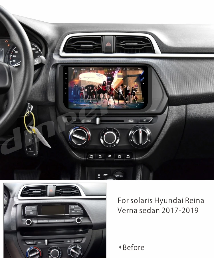 Excellent Android 9.0 Car Radio Multimedia Video Player Navigation GPS For solaris Hyundai 1 2 Accent Reina Verna sedan 2017-2019 carplay 1