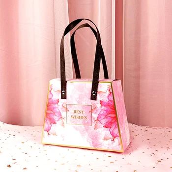 

10 handle cartons as candy, cake, biscuit, Valentine's Day chocolate gift package, Wedding Christmas storage box