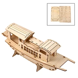 Rompecabezas de madera modelo de barco rojo South Lake, juguete de madera artesanal, aniversario de construcción, Color él mismo, rompecabezas tridimensional