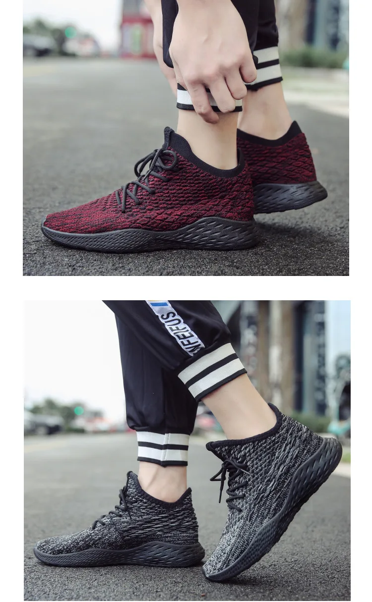 Тип высококачественных летающих тканых кроссовок; Sapatos masculinos; нескользящая мужская обувь на шнуровке; повседневная обувь для бега