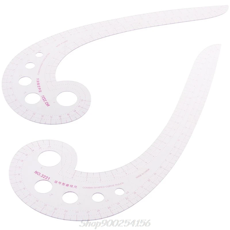 Швейная линейка форма запятой французская изогнутая пластиковая для рисования