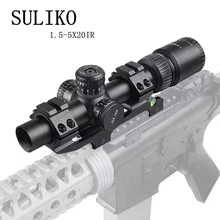 SULIKO 1.5-5×20IR Hunting Riflescopes Adjustable Red Hunting Light Tactical Scope Reticle Optical Rifle Scope Fast Focus SULIKO 1.5-5×20IR Hunting Riflescopes Adjustable Red Hunting Light Tactical Scope Reticle Optical Rifle Scope Fast Focus