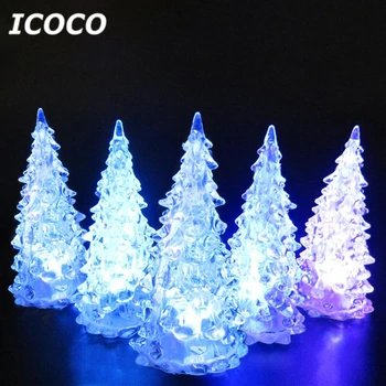 

ICOCO Luminous Romantic Acrylic Christmas Tree LED Light Valentine' Day Night Club Party Christmas Holidays Decor Lamp Light