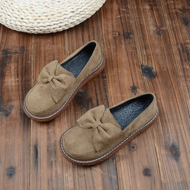

Retro Mori Womens Shoes Japanese College Wind Big Head Doll Shoes Autumn New Muffin Thick-Soled Peas Shoes Literary Single Shoes