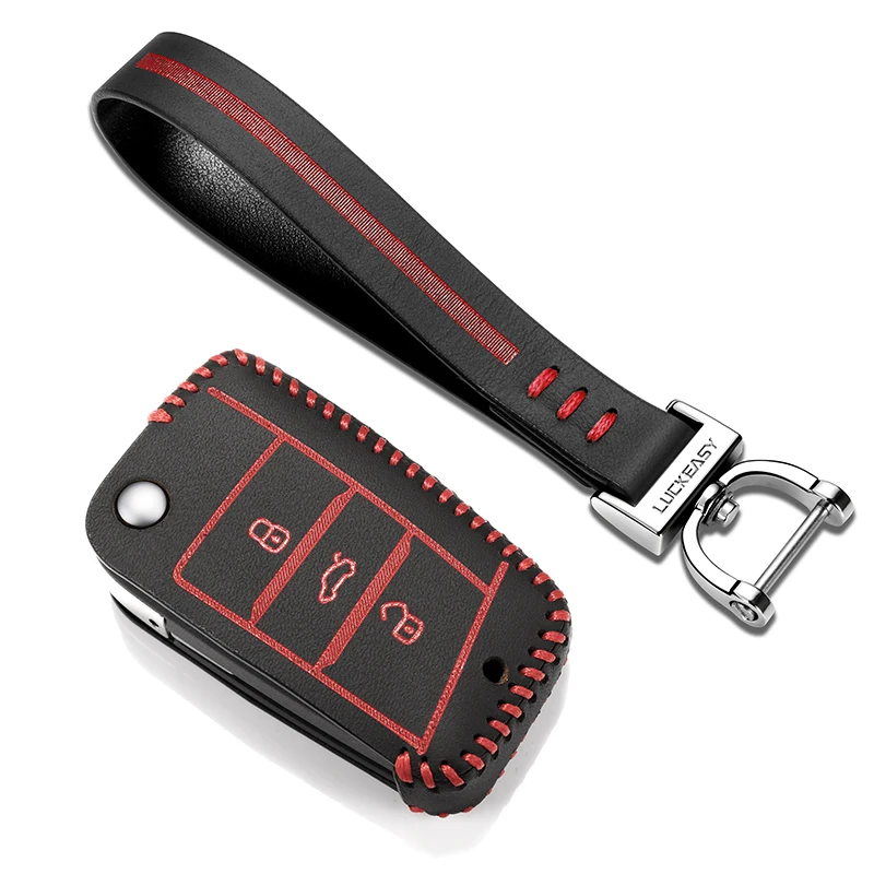 red 2 Luckeasy для volkswagen vw tayron Автомобильный ключ сумка/чехол кошелек держатель ключ крышка key2y - Название цвета: red 2