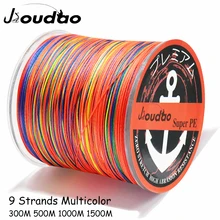 Jioudao Fishing Line W9 300M 500M 1000M 1500M 9 Strands Multicolor Braided Fishing Line Multifilament PE Line 20LB-200LB
