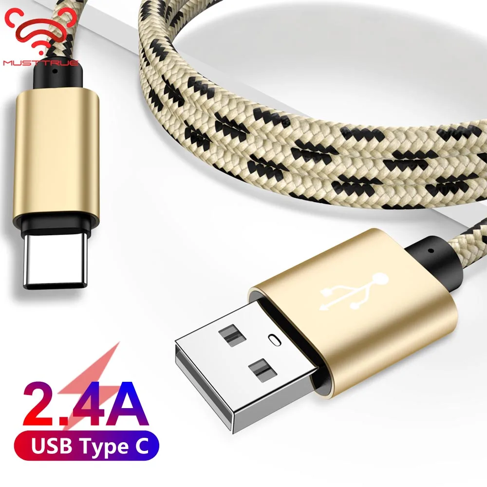 MUSTTRUE USB Type C кабель для передачи данных Быстрая зарядка Samsung S10 Xiaomi Mi 8 зарядного