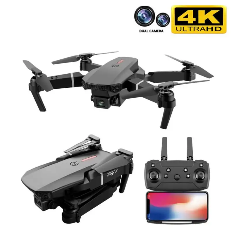 Rc Drone 4k HD Wide Angle Camera 1080P WiFi Fpv Drone Dual Camera Quadcopter Real-time Transmission Helicopter Toys Dron Gift