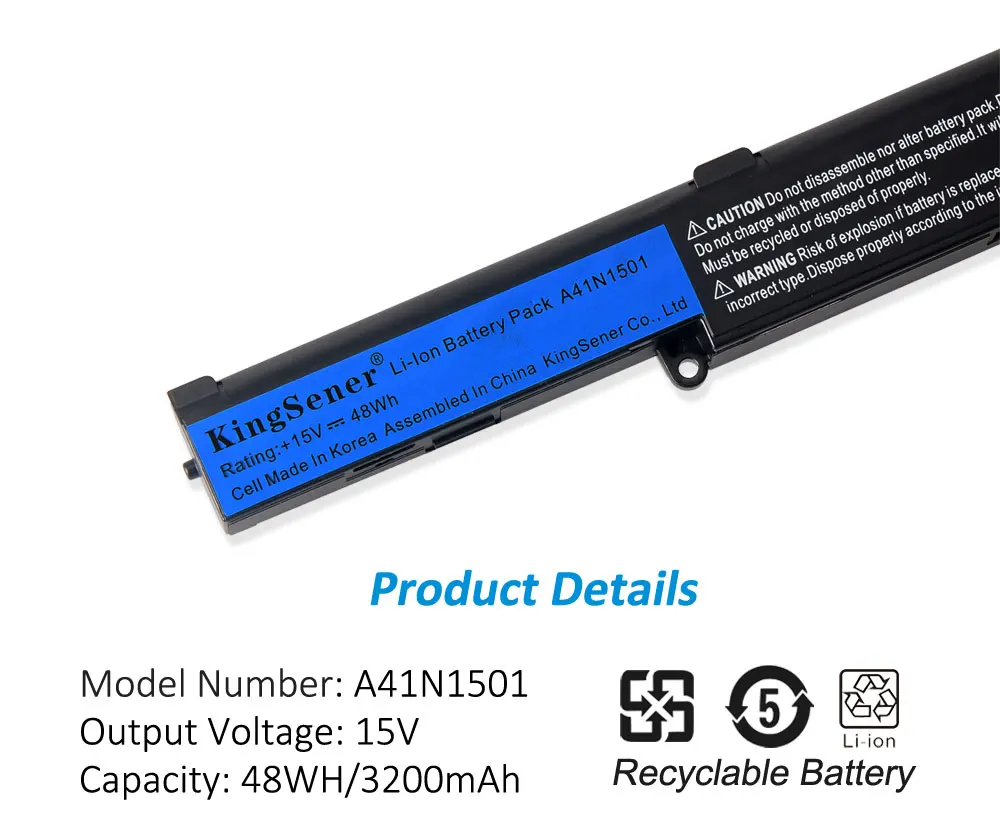 Kingsener-bateria do Portátil para Asus A41n1501 Gl752jw Gl752 Gl752vl Gl752vw N552 N552v N552vw N752 N752v N752vw N752vx A41lk9h - Imagem 2