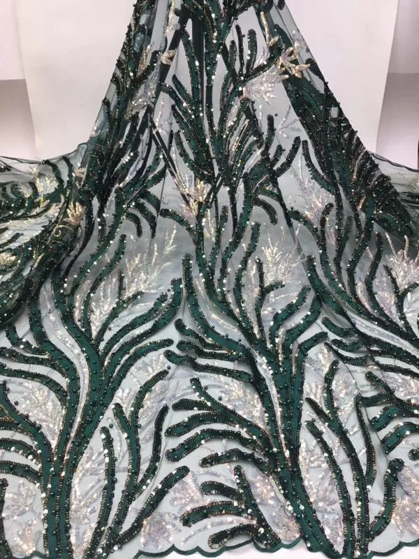 

Latest French Tulle Lace Fabric 2019 High Quality Sequins Fabric Embroidery Lace African Lace Fabric For Party Dress
