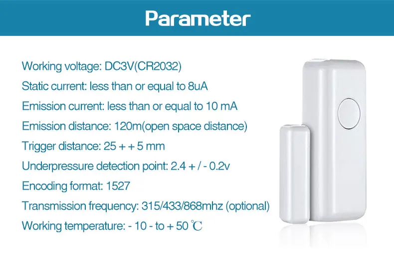 wifi panic button PGST Window Door Sensor for 433MHz Alarm System PG103 Wireless Home Alarm App Notification Alerts alarm siren