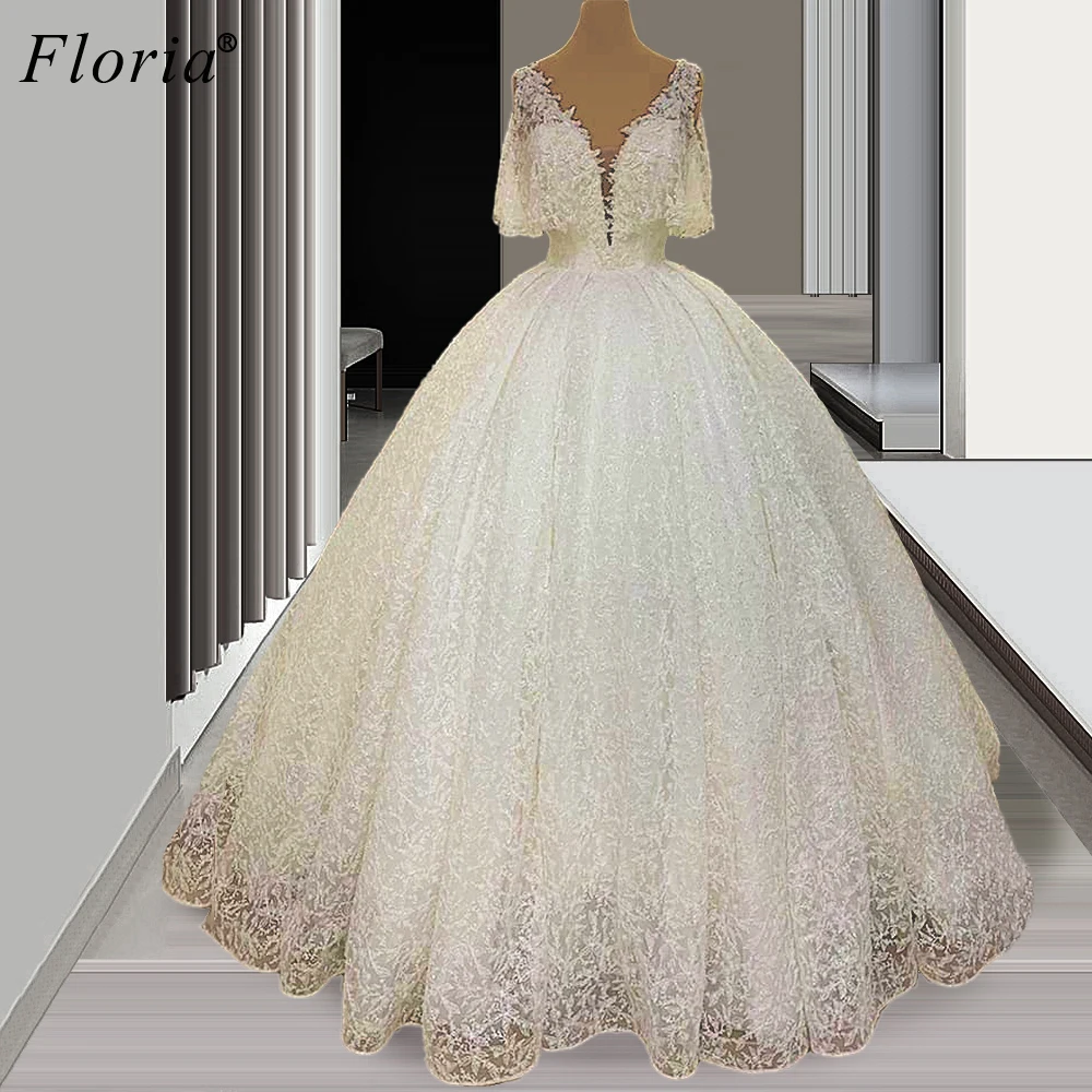 Vestidos De Novia 2020 Ivory Lace Wedding Dresses A-Line V-Neck Country Gowns Vintage Plus Size Bride Custom | Свадьбы и торжества
