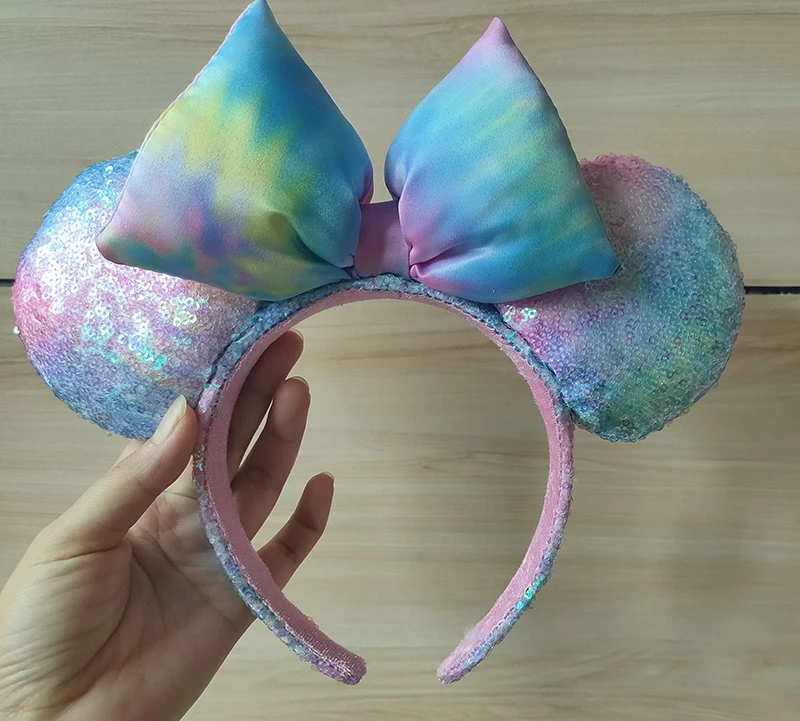 

Парки Минни Маус пастельная Радуга TieDye с блестками уши повязка на голову