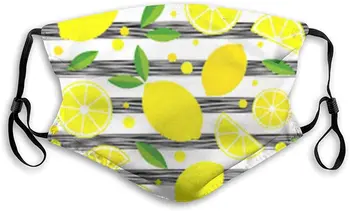 

Tropical Fruit Lemon Dust Face Mask Adjustable Mouth Mask Balaclava Bandanas With Filter Paper For Kids Teens Men Women