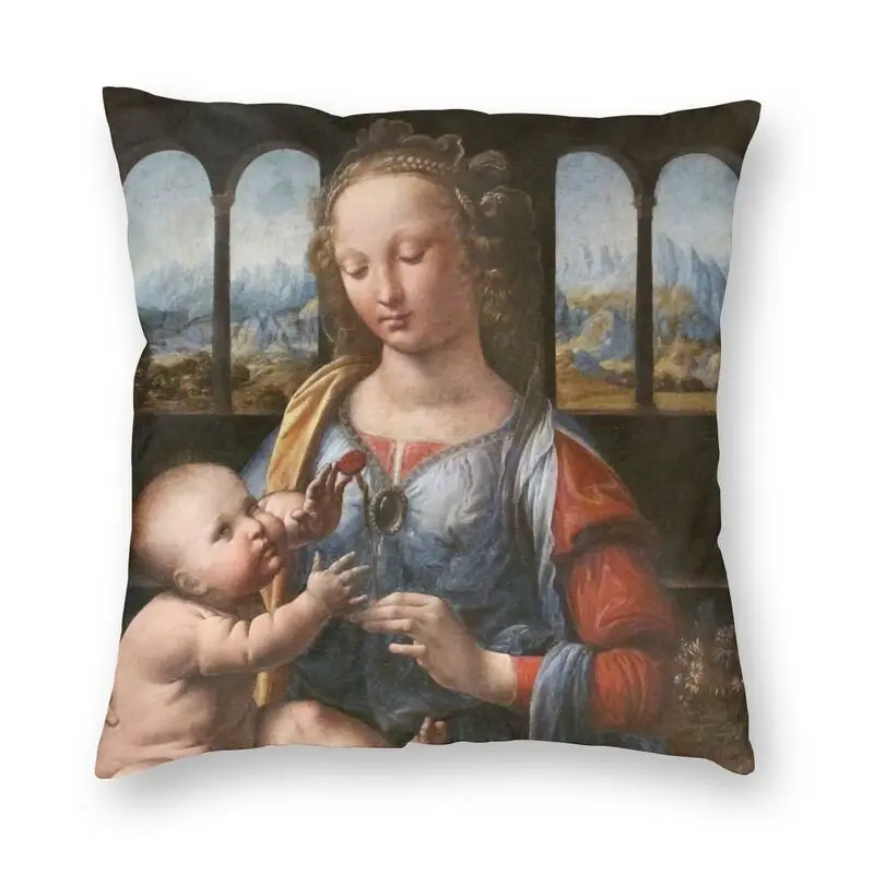 Leonardo da Vinci Monalisa Throw Pillow Case 