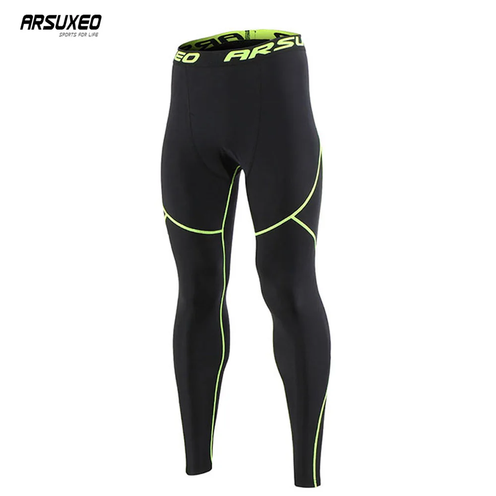 Base-Trousers Compression-Pants Training-Leggings Cycling Gym Fitness Fleece ARSUEXO