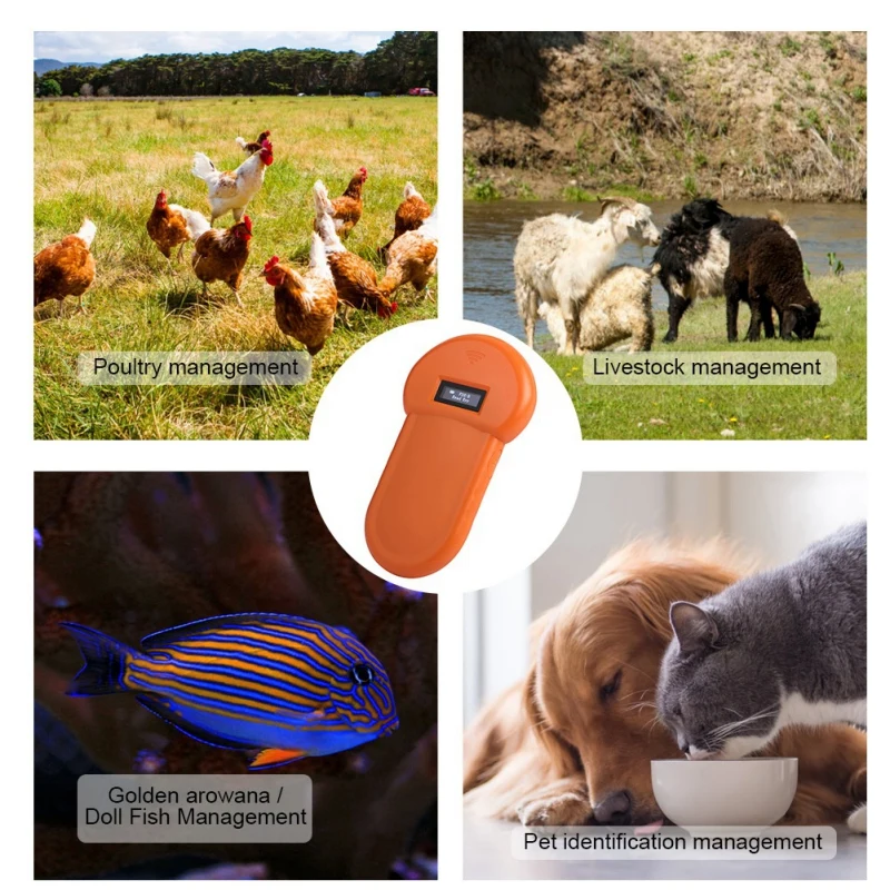 Мини считыватель для животных ручной домашних животных ID чип микрочип портативный сканер RFID электронная идентификационная карта трекеры аксессуары для собак