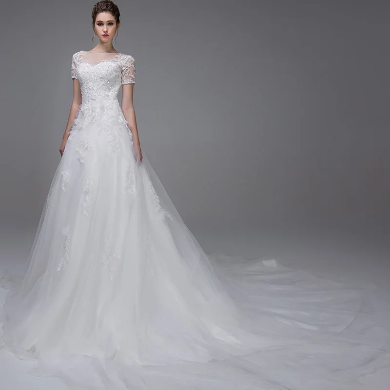 Свадебное платье, винтажное свадебное платье с коротким рукавом casamento vestido de noiva, Новое поступление, платья для матери невесты с цветочной аппликацией